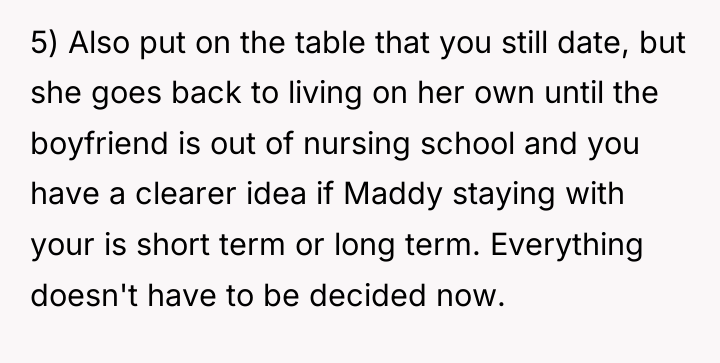 5) Also put on the table that you still date,...