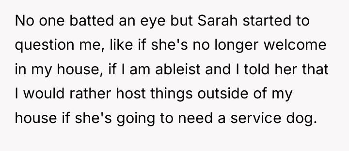 No one batted an eye but Sarah started to question...