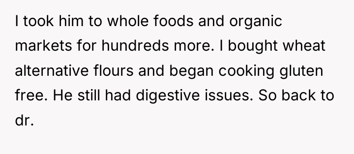 I took him to whole foods and organic markets for...