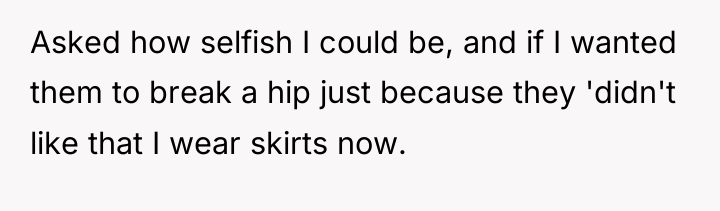 Asked how selfish I could be, and if I wanted...
