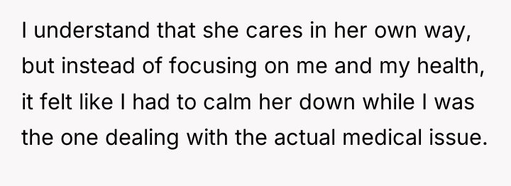 I understand that she cares in her own way, but...