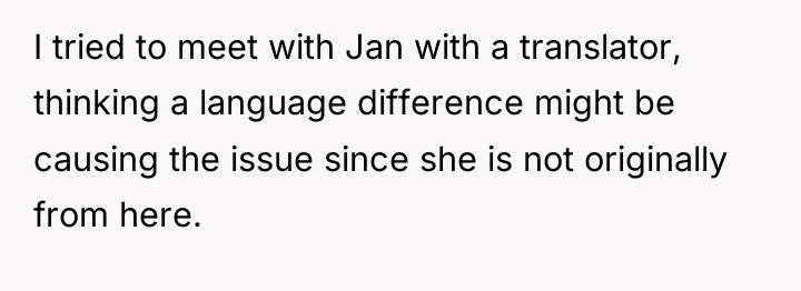 I tried to meet with Jan with a translator, thinking...