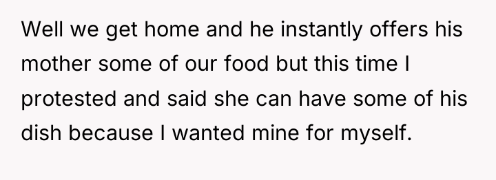 Well we get home and he instantly offers his mother...
