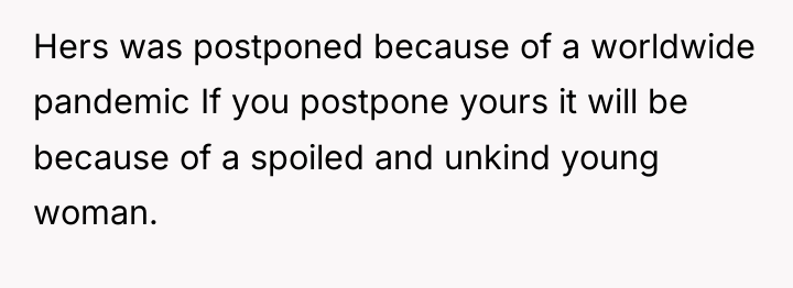 Hers was postponed because of a worldwide pandemic If you...