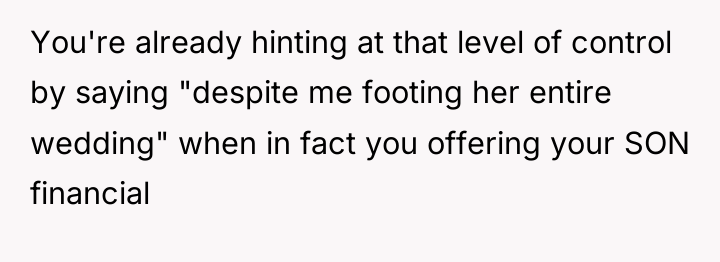 You're already hinting at that level of control by saying...