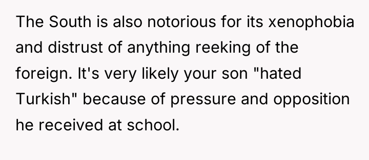 The South is also notorious for its xenophobia and distrust...