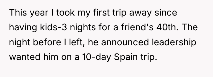 This year I took my first trip away since having...