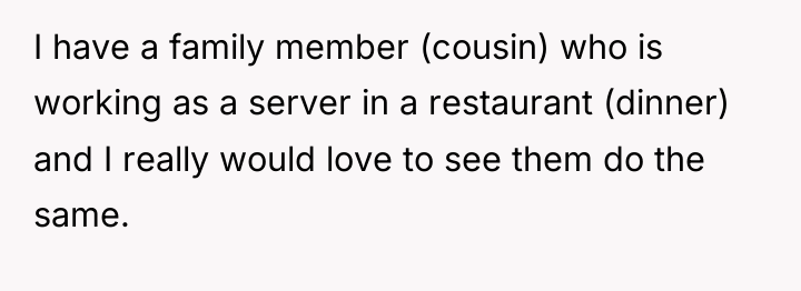 I have a family member (cousin) who is working as...