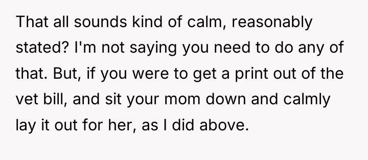 That all sounds kind of calm, reasonably stated? I'm not...