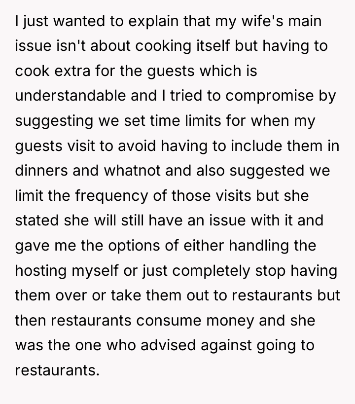 I just wanted to explain that my wife's main issue...