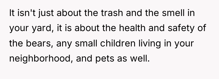 It isn't just about the trash and the smell in...