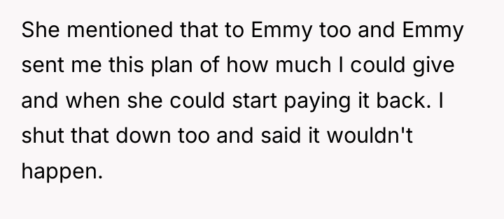 She mentioned that to Emmy too and Emmy sent me...