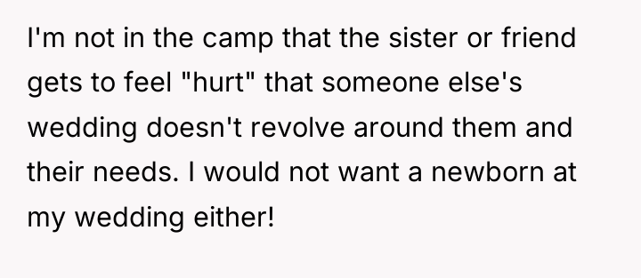 I'm not in the camp that the sister or friend...