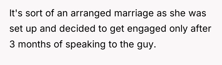 It's sort of an arranged marriage as she was set...