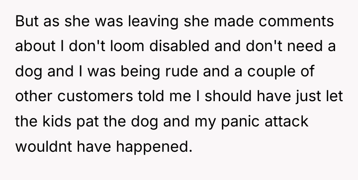 But as she was leaving she made comments about I...