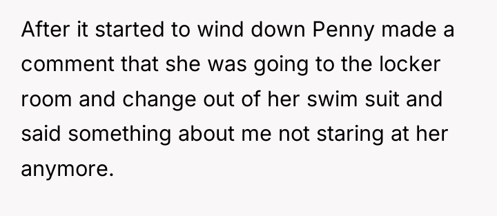 After it started to wind down Penny made a comment...