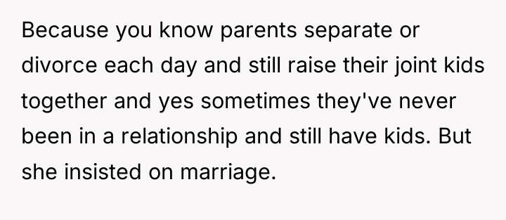 Because you know parents separate or divorce each day and...