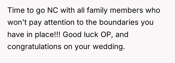 Time to go NC with all family members who won't...