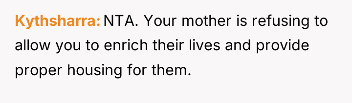 Kythsharra NTA. Your mother is refusing to allow you to...
