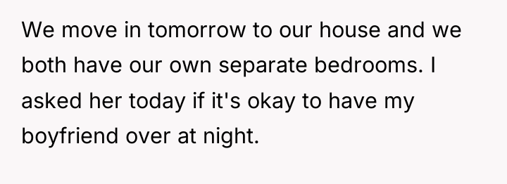 We move in tomorrow to our house and we both...