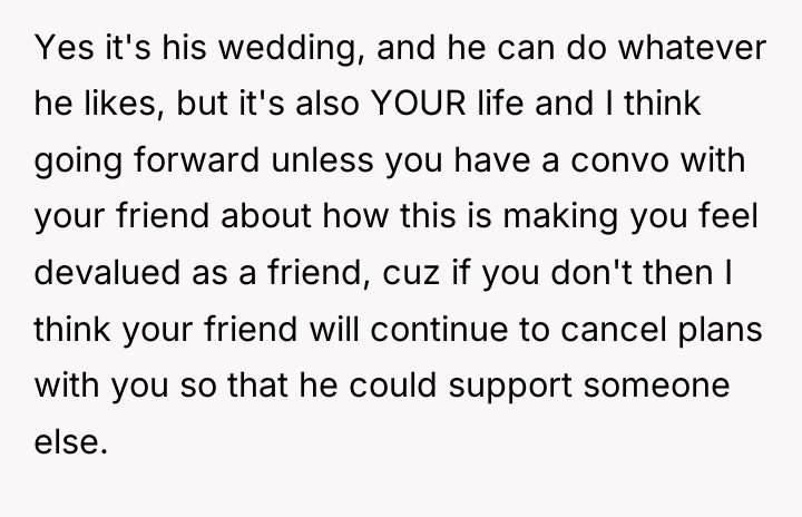 Yes it's his wedding, and he can do whatever he...
