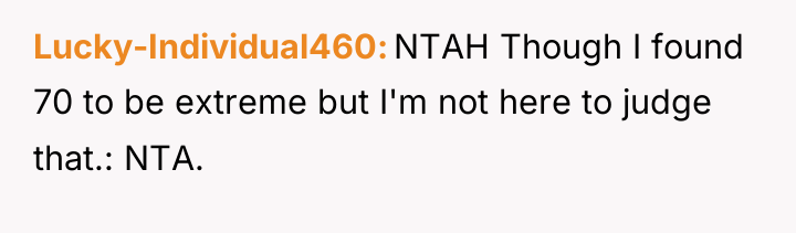 Lucky-Individual460 NTAH Though I found 70 to be extreme but...