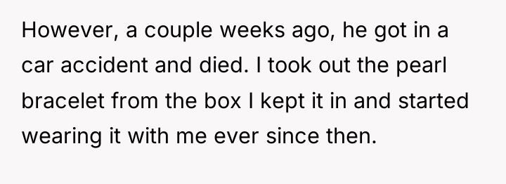 However, a couple weeks ago, he got in a car...
