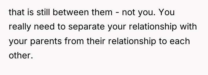 that is still between them - not you. You really...