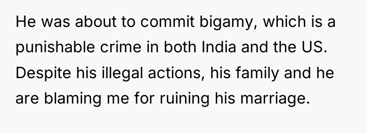 He was about to commit bigamy, which is a punishable...