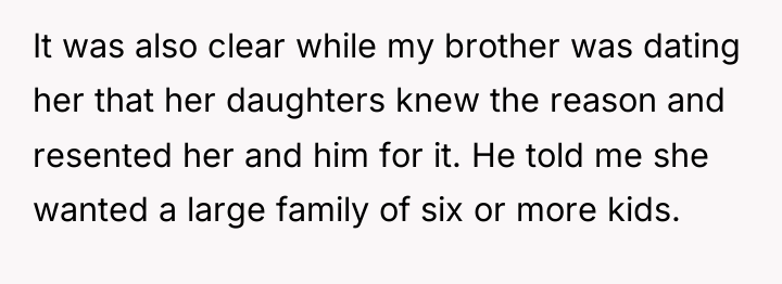It was also clear while my brother was dating her...