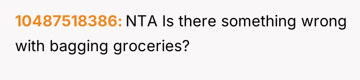 10487518386 NTA Is there something wrong with bagging groceries?