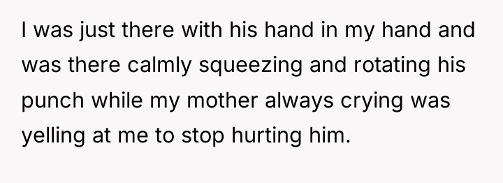 I was just there with his hand in my hand...