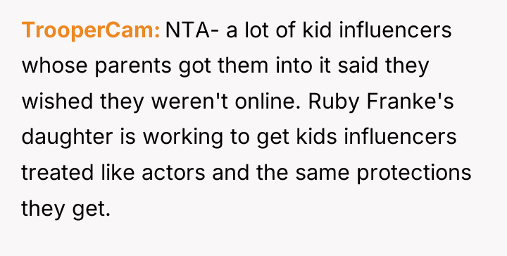 TrooperCam NTA- a lot of kid influencers whose parents got...