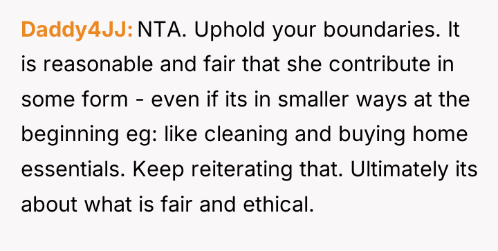 Daddy4JJ NTA. Uphold your boundaries. It is reasonable and fair...