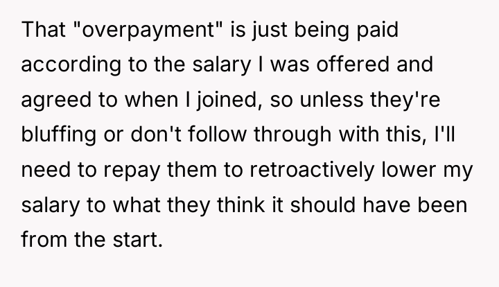 That "overpayment" is just being paid according to the salary...
