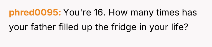 phred0095 You're 16. How many times has your father filled...