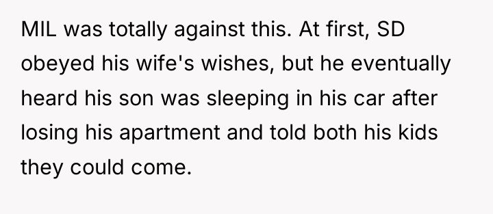 MIL was totally against this. At first, SD obeyed his...