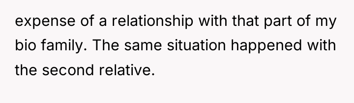 expense of a relationship with that part of my bio...