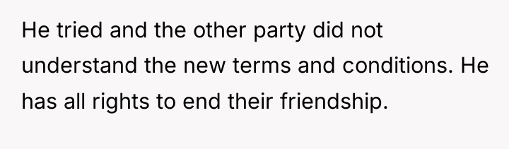 He tried and the other party did not understand the...