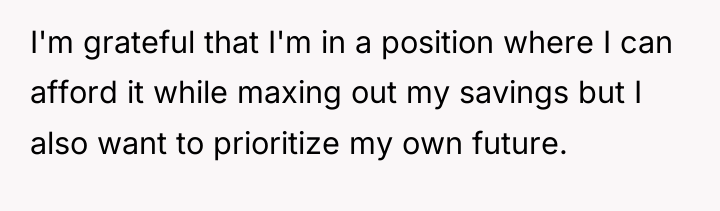 I'm grateful that I'm in a position where I can...
