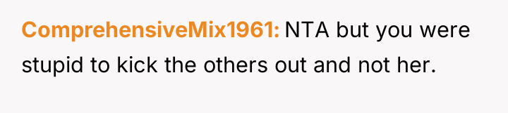 ComprehensiveMix1961 NTA but you were stupid to kick the others...