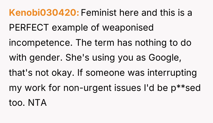 Kenobi030420 Feminist here and this is a PERFECT example of...