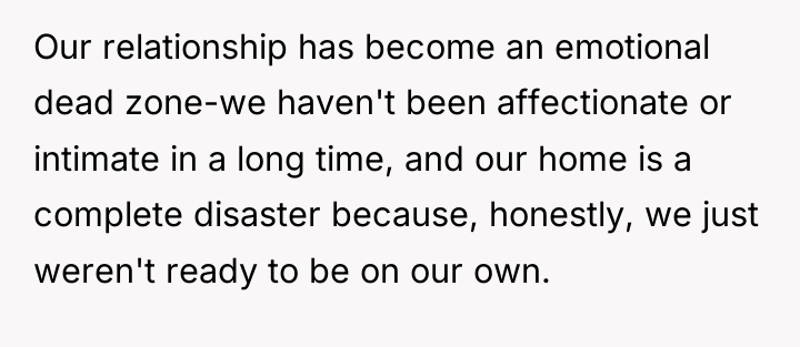 Our relationship has become an emotional dead zone-we haven't been...