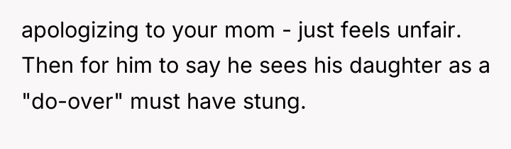 apologizing to your mom - just feels unfair. Then for...