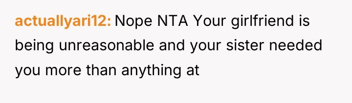 actuallyari12 Nope NTA Your girlfriend is being unreasonable and your...