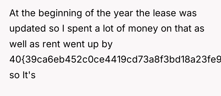At the beginning of the year the lease was updated...