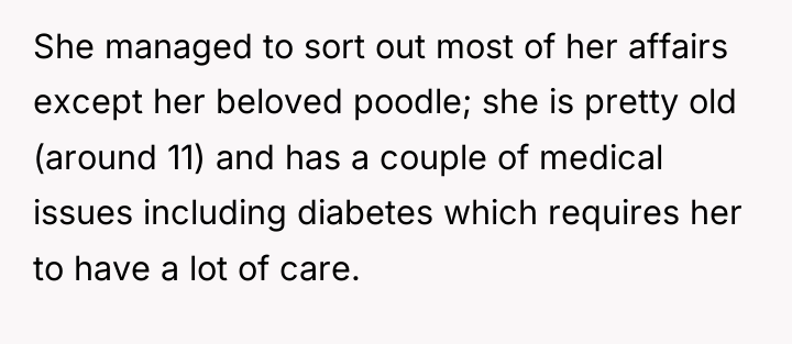 She managed to sort out most of her affairs except...