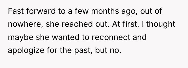 Fast forward to a few months ago, out of nowhere,...