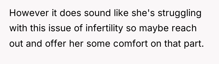 However it does sound like she's struggling with this issue...