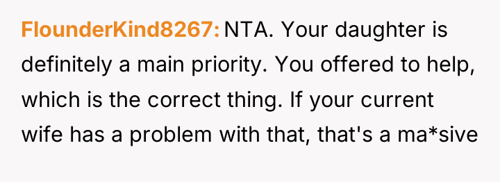 FlounderKind8267 NTA. Your daughter is definitely a main priority. You...